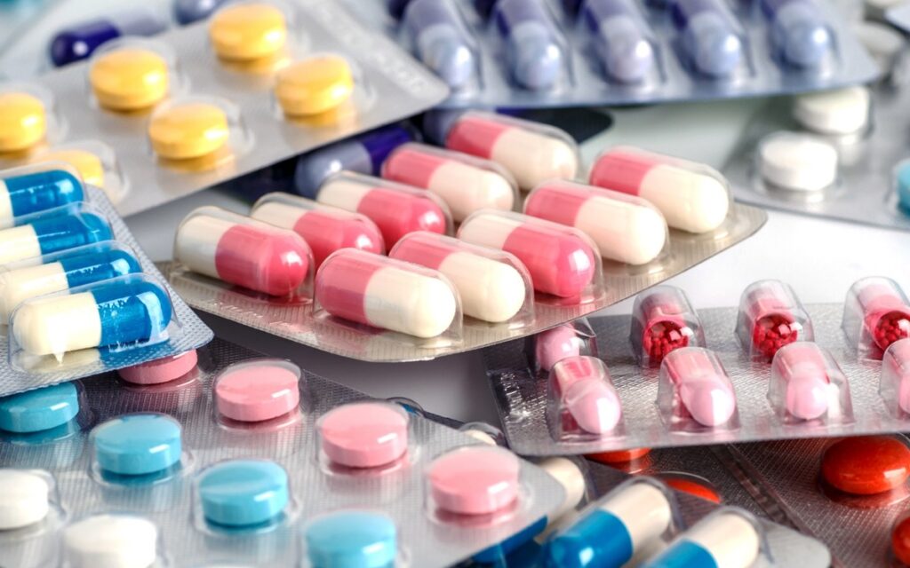 Unregulated black-market prescription drugs UK in unlabelled packaging.