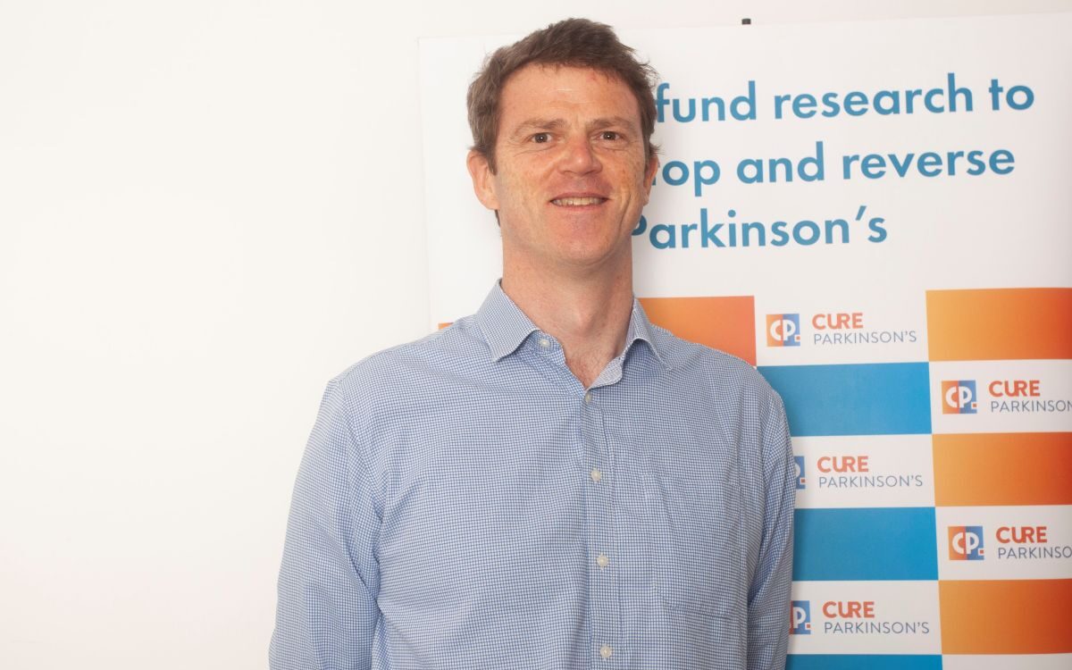 Dr Simon Stott, Director of Research at Cure Parkinson's, presenting Parkinson's disease-modifying treatments research
