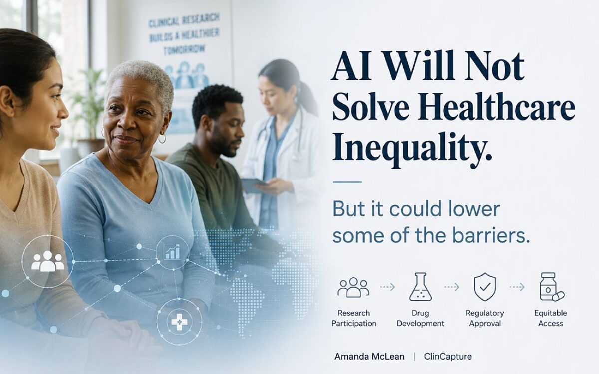 AI in clinical research barriers to equity: diverse patients and clinician in a research setting